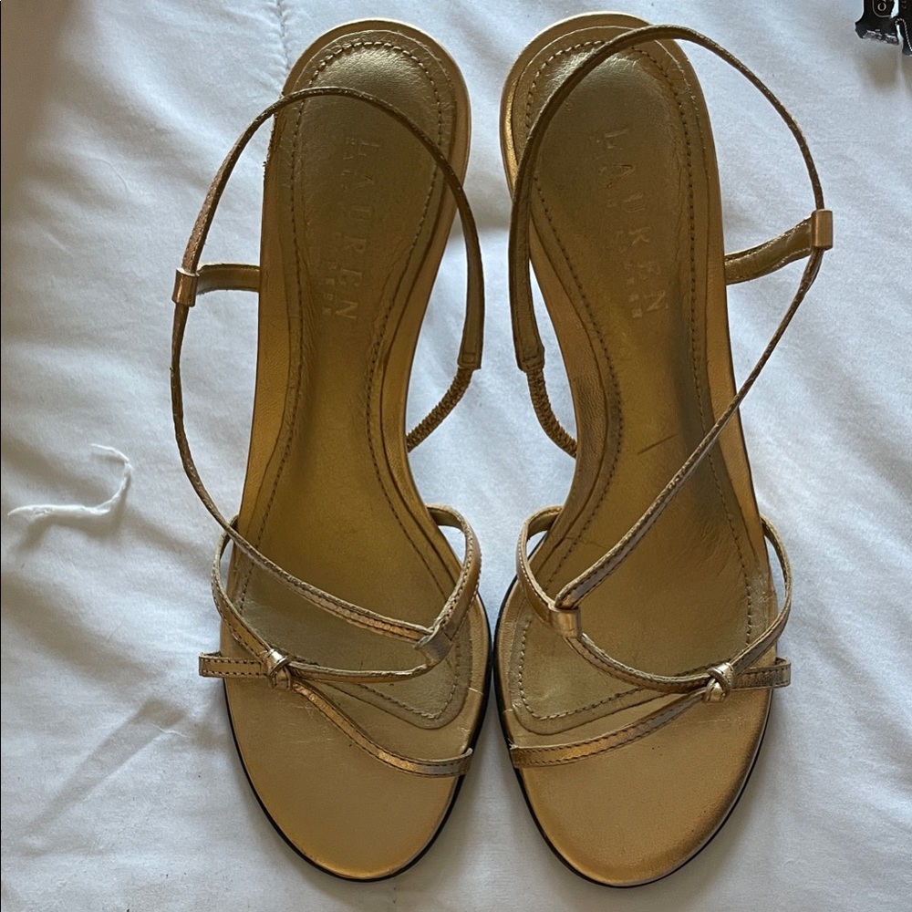 Lauren Ralph Lauren Gold Strappy Heels